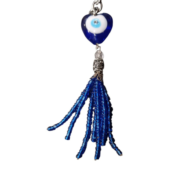 Evil Eye Heart Keychain Purse Charm - Picture 4 of 6